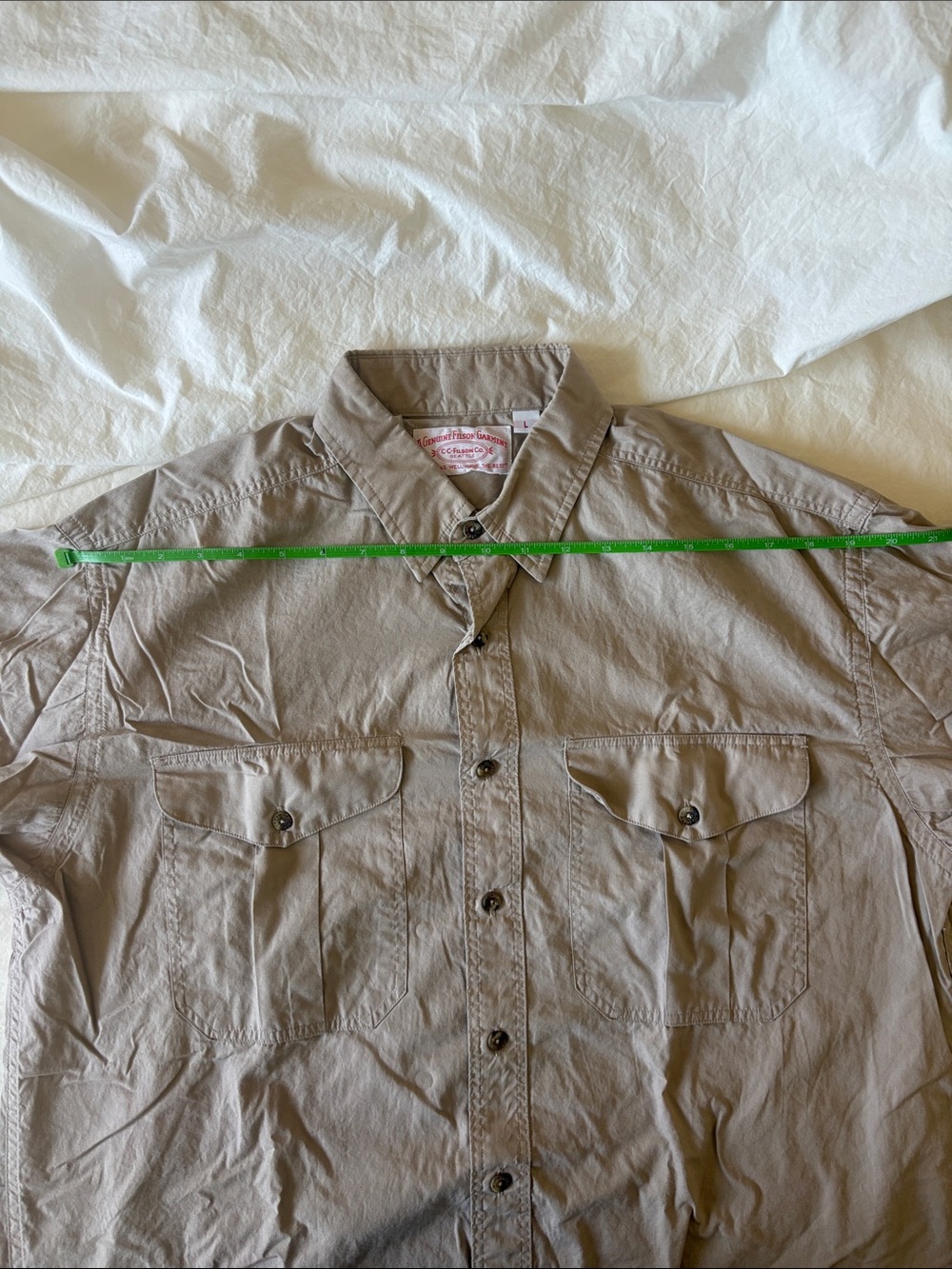 Filson Khaki Casual Shirt Made In USA - Picture 3 of 7